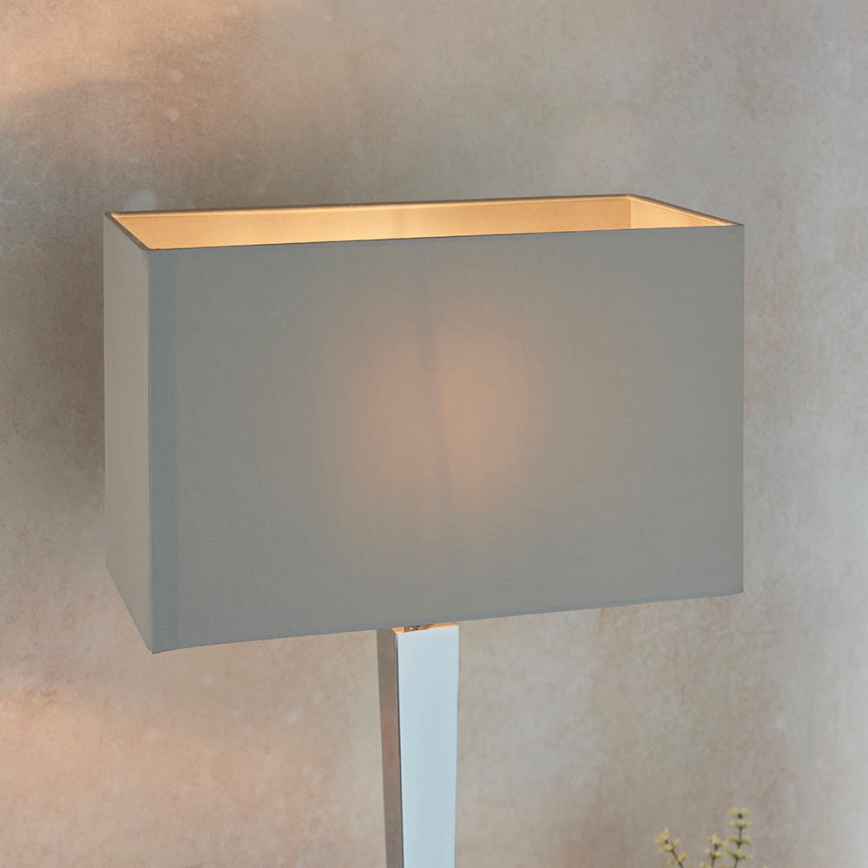 Endon 56707 - Stolna lampa MORETO 1xE27/60W/230V sjajni krom/siva