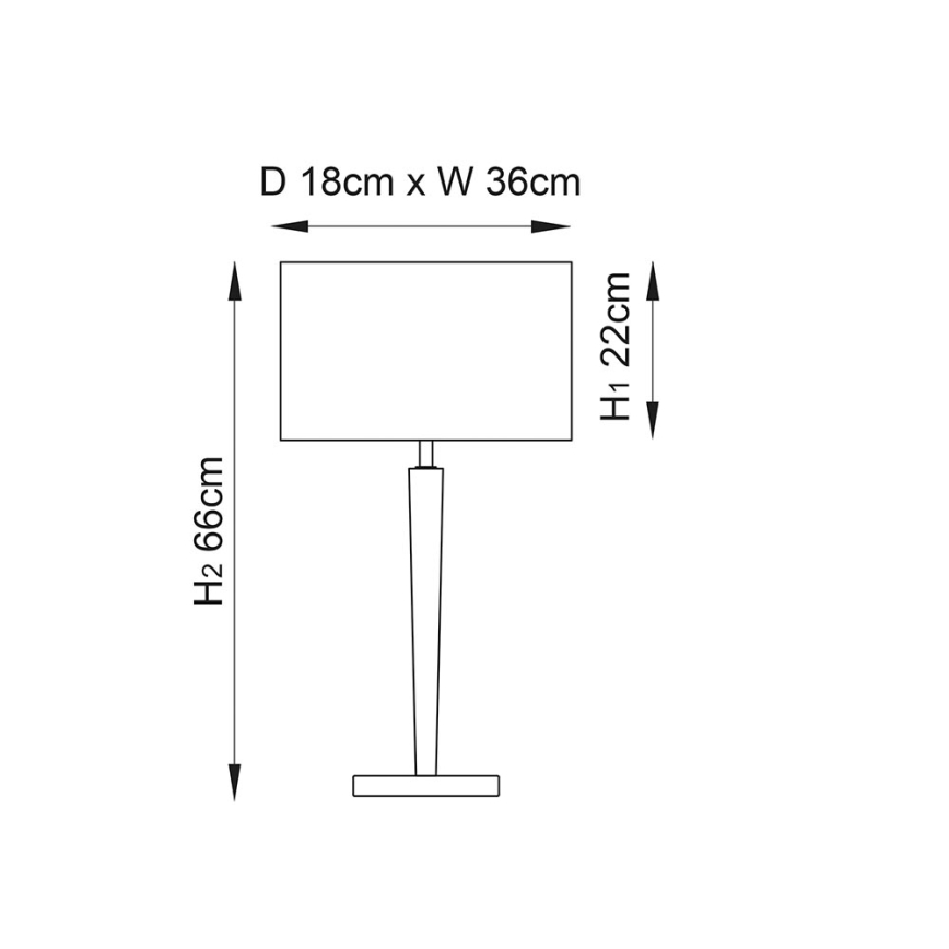 Endon 56707 - Stolna lampa MORETO 1xE27/60W/230V sjajni krom/siva