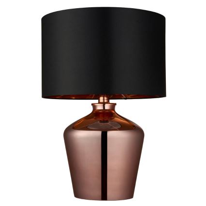 Endon 61149 - Stolna lampa WALDORF 1xE27/10W/230V bakrena/crna