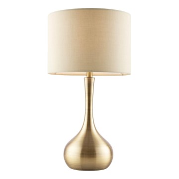 Endon 61191 - Stolna lampa PICCADILLY s prigušivačem 1xE14/40W/230V mesing/bež