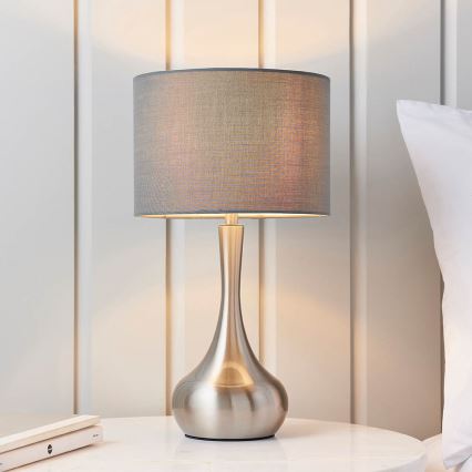 Endon 61192 - Prigušiva stolna lampa PICCADILLY 1xE14/40W/230V mat krom/siva