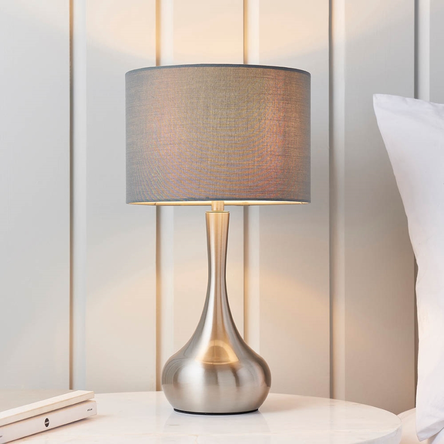 Endon 61192 - Prigušiva stolna lampa PICCADILLY 1xE14/40W/230V mat krom/siva