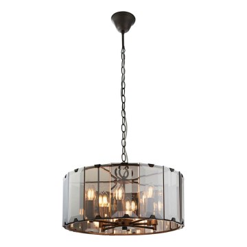 Endon 61294 - Luster na lancu CLOONEY 8xE14/40W/230V crna/dimna