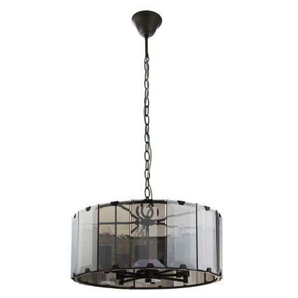 Endon 61294 - Luster na lancu CLOONEY 8xE14/40W/230V crna/dimna