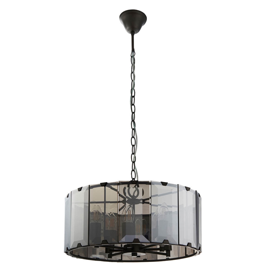 Endon 61294 - Luster na lancu CLOONEY 8xE14/40W/230V crna/dimna
