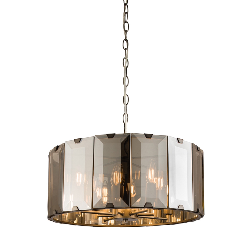 Endon 61294 - Luster na lancu CLOONEY 8xE14/40W/230V crna/dimna