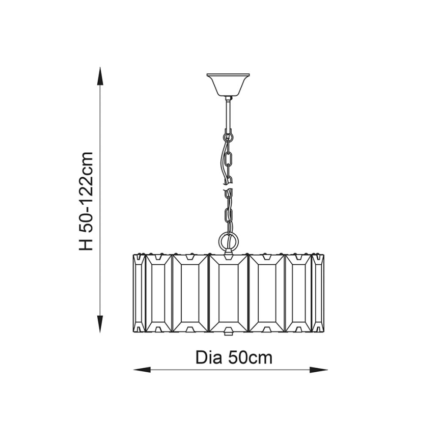 Endon 61294 - Luster na lancu CLOONEY 8xE14/40W/230V crna/dimna