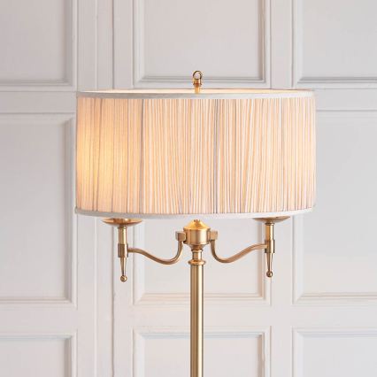 Endon 63620 - Podna lampa STANFORD 2xE14/40W/230V mesing/bež