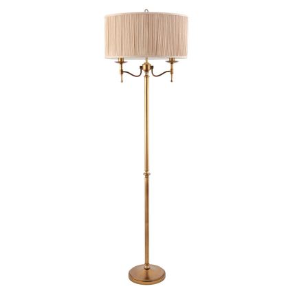 Endon 63620 - Podna lampa STANFORD 2xE14/40W/230V mesing/bež