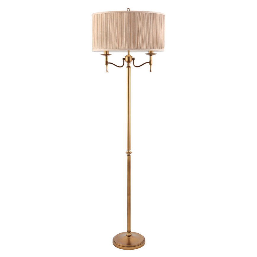 Endon 63620 - Podna lampa STANFORD 2xE14/40W/230V mesing/bež