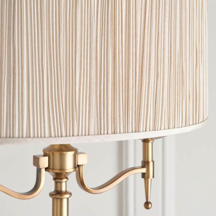 Endon 63620 - Podna lampa STANFORD 2xE14/40W/230V mesing/bež