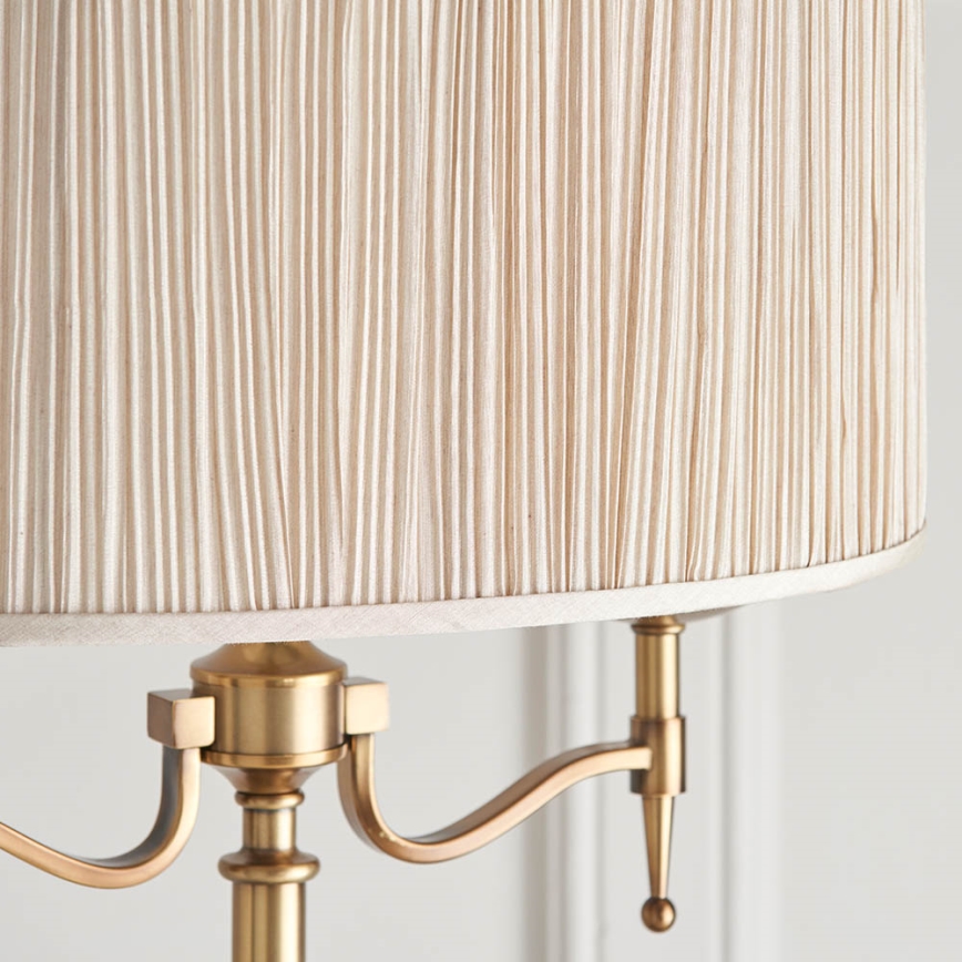Endon 63620 - Podna lampa STANFORD 2xE14/40W/230V mesing/bež