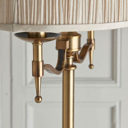 Endon 63620 - Podna lampa STANFORD 2xE14/40W/230V mesing/bež