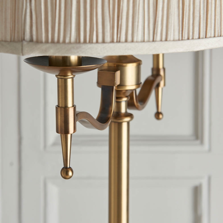 Endon 63620 - Podna lampa STANFORD 2xE14/40W/230V mesing/bež