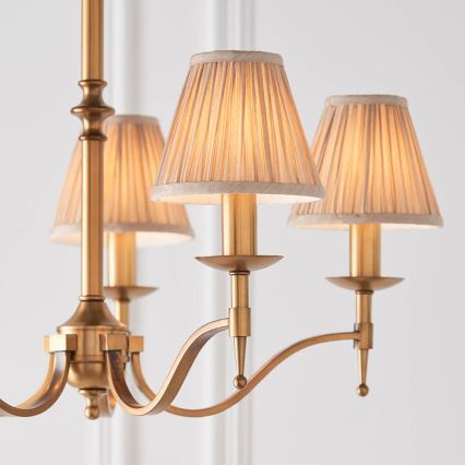 Endon 63627 - Luster na lancu STANFORD 5xE14/40W/230V mesing/bež