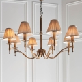 Endon 63629 - Luster na lancu STANFORD 8xE14/40W/230V mesing/bež
