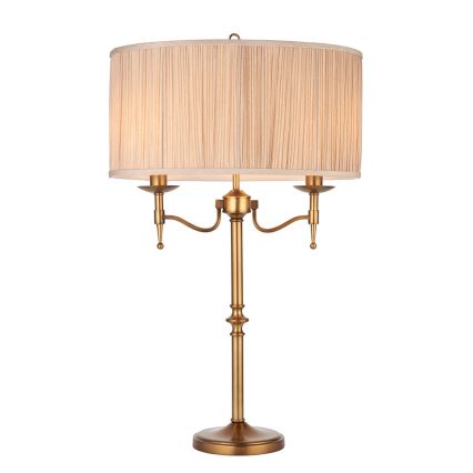 Endon 63648 - Stolna lampa STANFORD 2xE14/40W/230V mesing/bež