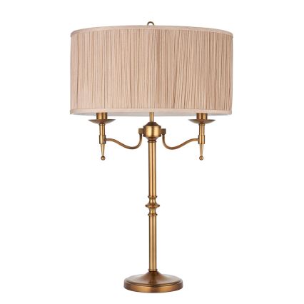 Endon 63648 - Stolna lampa STANFORD 2xE14/40W/230V mesing/bež