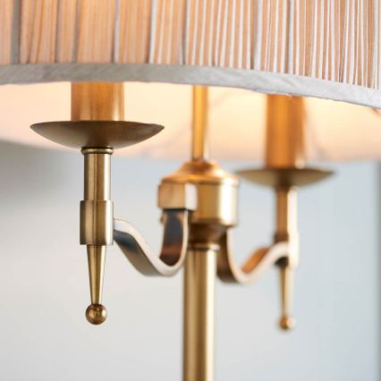Endon 63648 - Stolna lampa STANFORD 2xE14/40W/230V mesing/bež