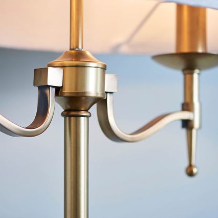 Endon 63648 - Stolna lampa STANFORD 2xE14/40W/230V mesing/bež
