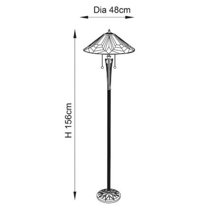 Endon 63934 - Podna lampa ASTORIA 2xE27/60W/230V pr. 48 cm
