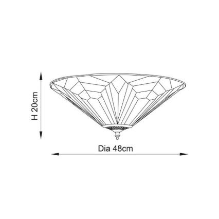 Endon 63935 - Stropna svjetiljka ASTORIA 2xE27/60W/230V pr. 48 cm