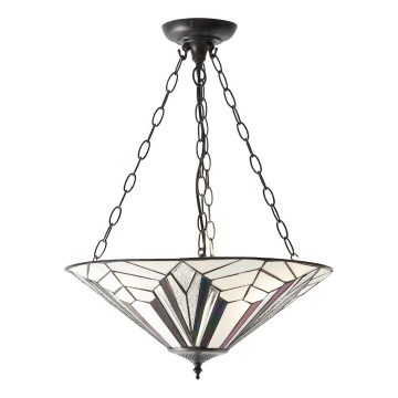 Endon 63936 - Luster na lancu Tiffany ASTORIA 3xE27/60W/230V Ø 48 cm