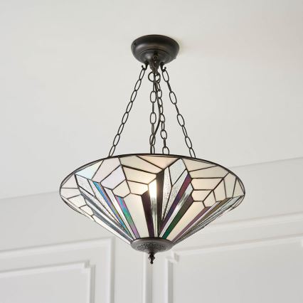 Endon 63936 - Luster na lancu Tiffany ASTORIA 3xE27/60W/230V Ø 48 cm