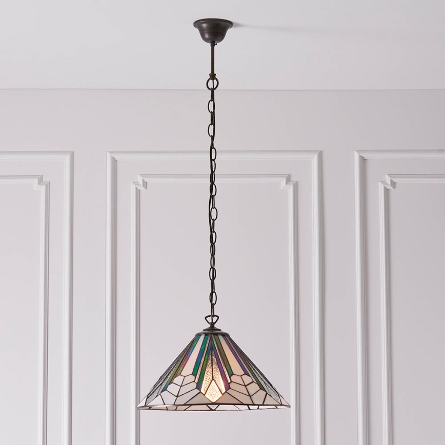 Endon 63937 - Luster na lancu Tiffany ASTORIA 1xE27/60W/230V Ø 40 cm