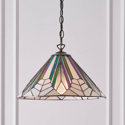 Endon 63937 - Luster na lancu Tiffany ASTORIA 1xE27/60W/230V Ø 40 cm