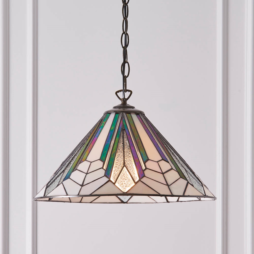 Endon 63937 - Luster na lancu Tiffany ASTORIA 1xE27/60W/230V Ø 40 cm