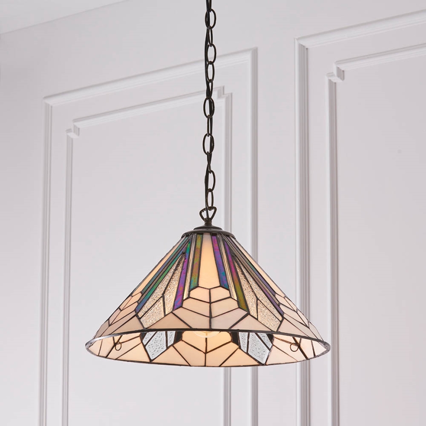 Endon 63937 - Luster na lancu Tiffany ASTORIA 1xE27/60W/230V Ø 40 cm