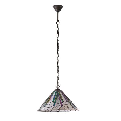 Endon 63937 - Luster na lancu Tiffany ASTORIA 1xE27/60W/230V Ø 40 cm