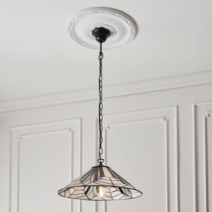 Endon 63938 - Luster na lancu Tiffany ASTORIA 1xE27/60W/230V Ø 48 cm