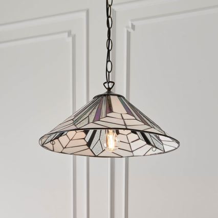 Endon 63938 - Luster na lancu Tiffany ASTORIA 1xE27/60W/230V Ø 48 cm