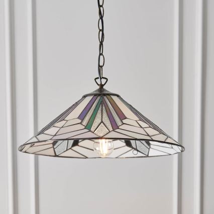 Endon 63938 - Luster na lancu Tiffany ASTORIA 1xE27/60W/230V Ø 48 cm