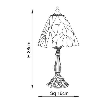 Endon 63963 - Stolna lampa Tiffany BOTANICA 1xE14/40W/230V Ø 16 cm