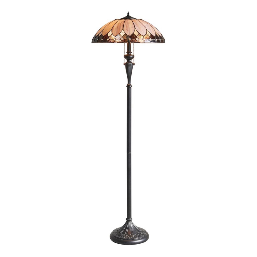 Endon 63972 - Podna lampa Tiffany BROOKLYN 2xE27/60W/230V, promjer 50 cm