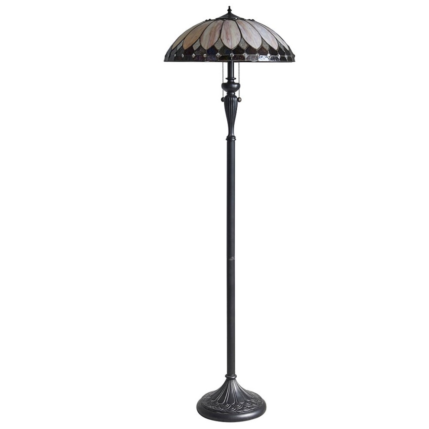 Endon 63972 - Podna lampa Tiffany BROOKLYN 2xE27/60W/230V, promjer 50 cm
