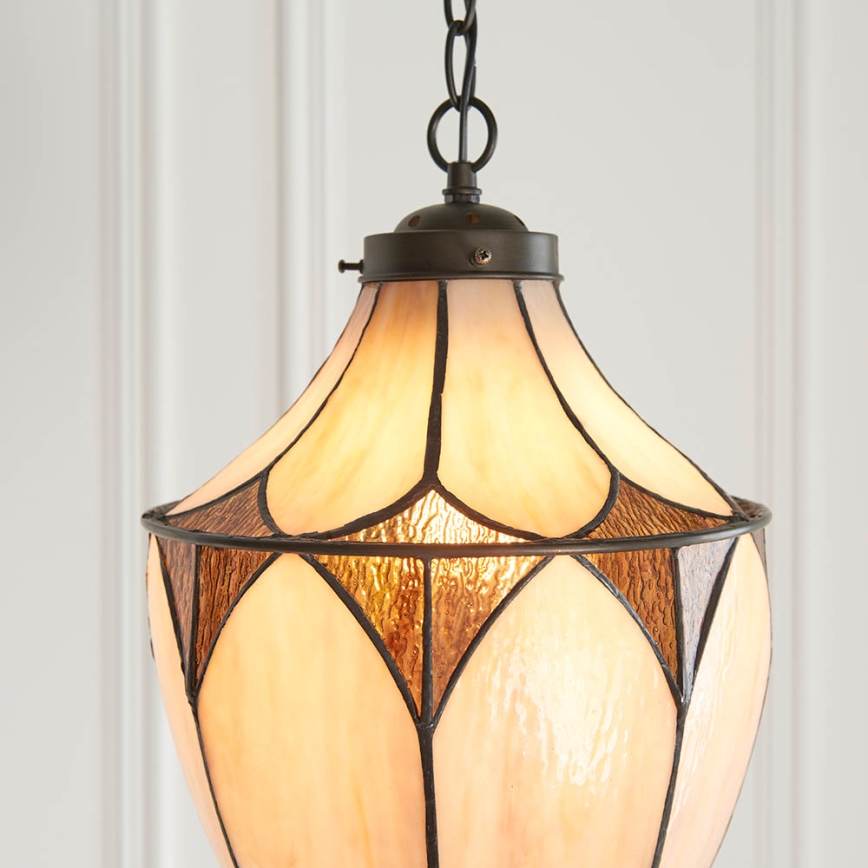 Endon 63974 - Luster na lancu BROOKLYN 1xE27/60W/230V smeđa
