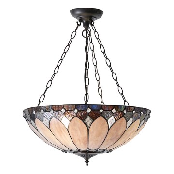 Endon 63976 - Luster na lancu Tiffany BROOKLYN 3xE27/60W/230V promjer 50 cm