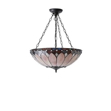 Endon 63976 - Luster na lancu Tiffany BROOKLYN 3xE27/60W/230V promjer 50 cm