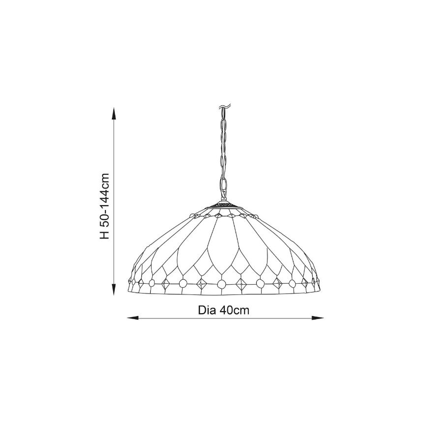 Endon 63977 - Luster na lancu BROOKLYN 1xE27/60W/230V pr. 40 cm