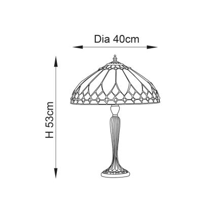 Endon 63982 - Stolna lampa Tiffany BROOKLYN 1xE27/60W/230V, promjer 40 cm