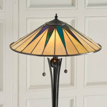 Endon 64041 - Podna svjetiljka Tiffany DARK STAR 2xE27/60W/230V, promjer 49 cm