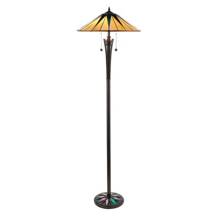 Endon 64041 - Podna svjetiljka Tiffany DARK STAR 2xE27/60W/230V, promjer 49 cm