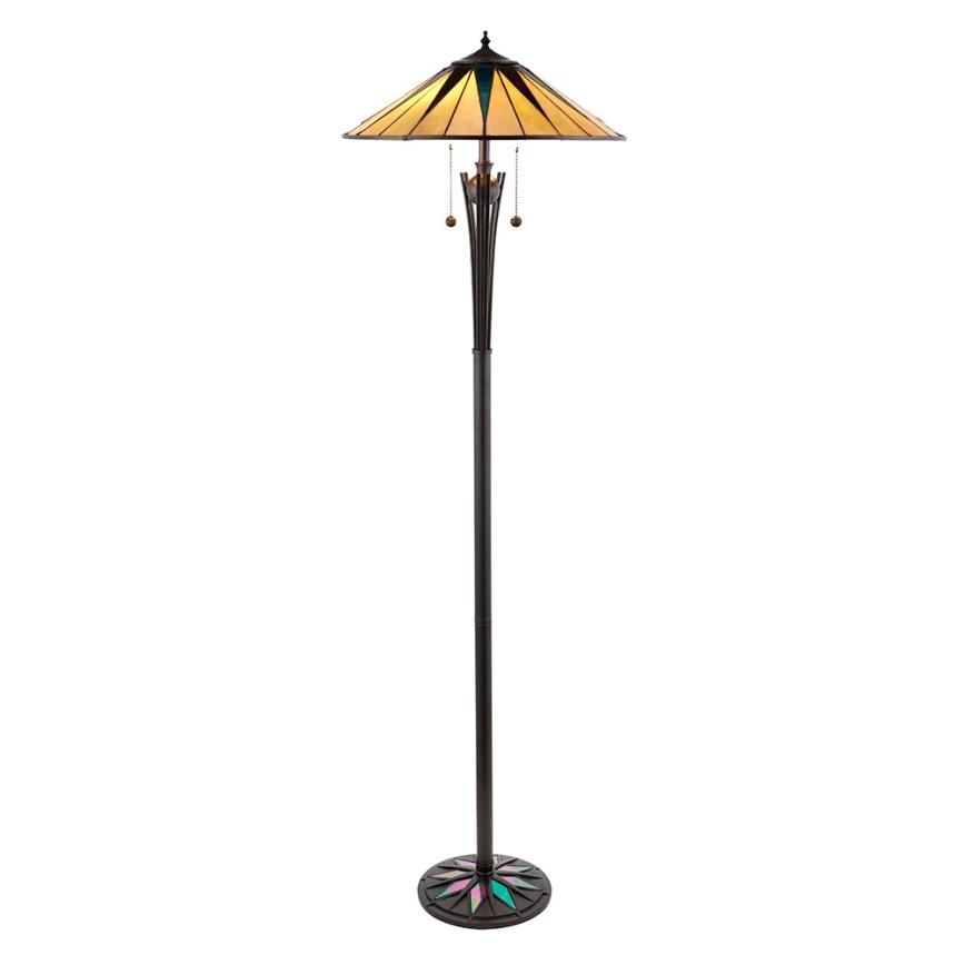 Endon 64041 - Podna svjetiljka Tiffany DARK STAR 2xE27/60W/230V, promjer 49 cm