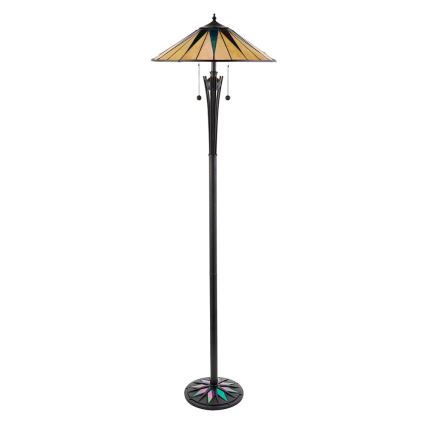 Endon 64041 - Podna svjetiljka Tiffany DARK STAR 2xE27/60W/230V, promjer 49 cm