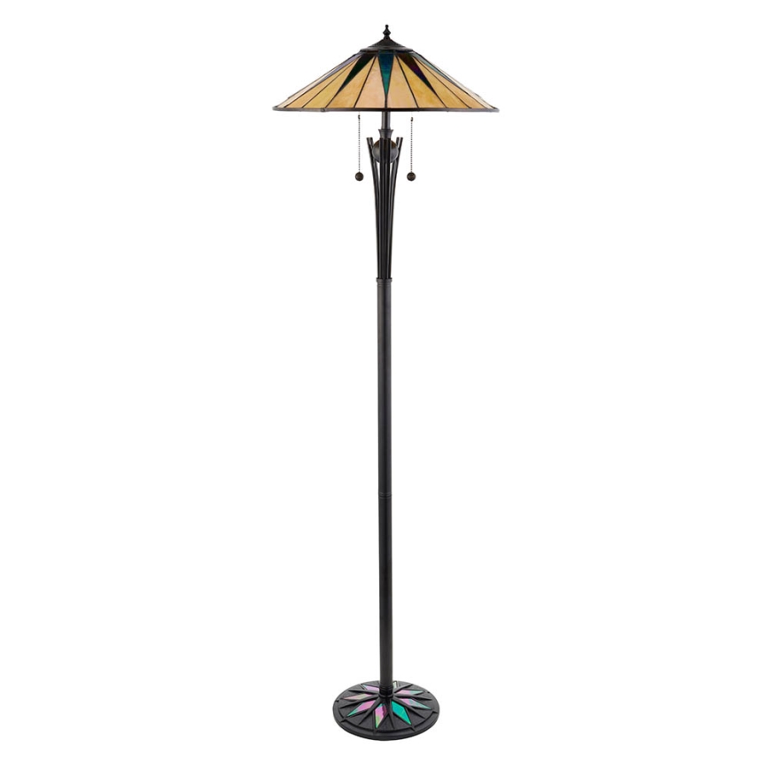 Endon 64041 - Podna svjetiljka Tiffany DARK STAR 2xE27/60W/230V, promjer 49 cm