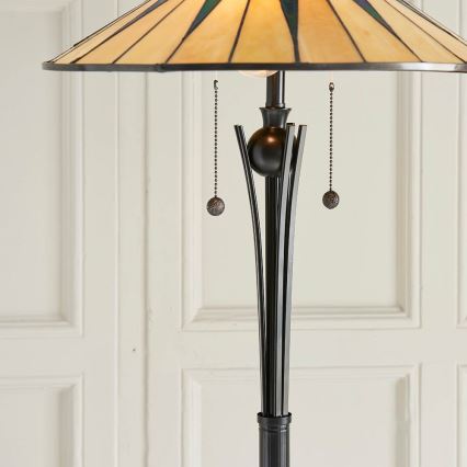 Endon 64041 - Podna svjetiljka Tiffany DARK STAR 2xE27/60W/230V, promjer 49 cm